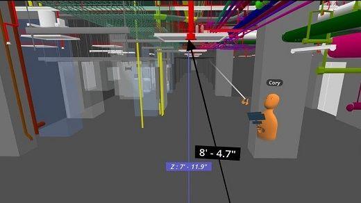 Ögonblicksbild från upplevelsen som visar en virtuell värld