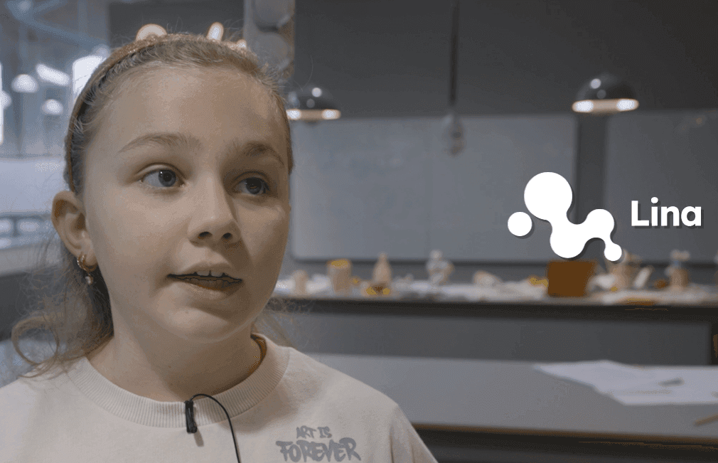 Lina intervjuas om sin uppfinning