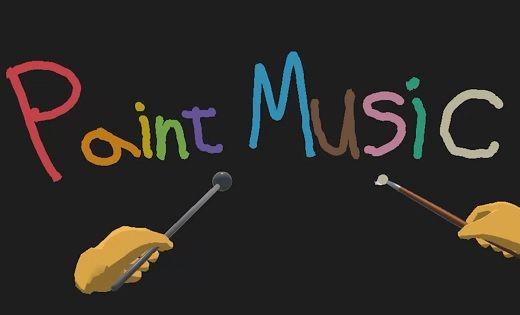 VR händer som har målat texten Paint Music