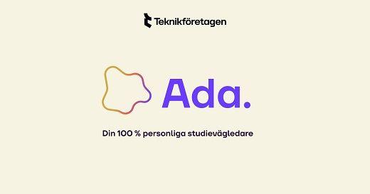 Gul bakgrund och texten Ada i lila