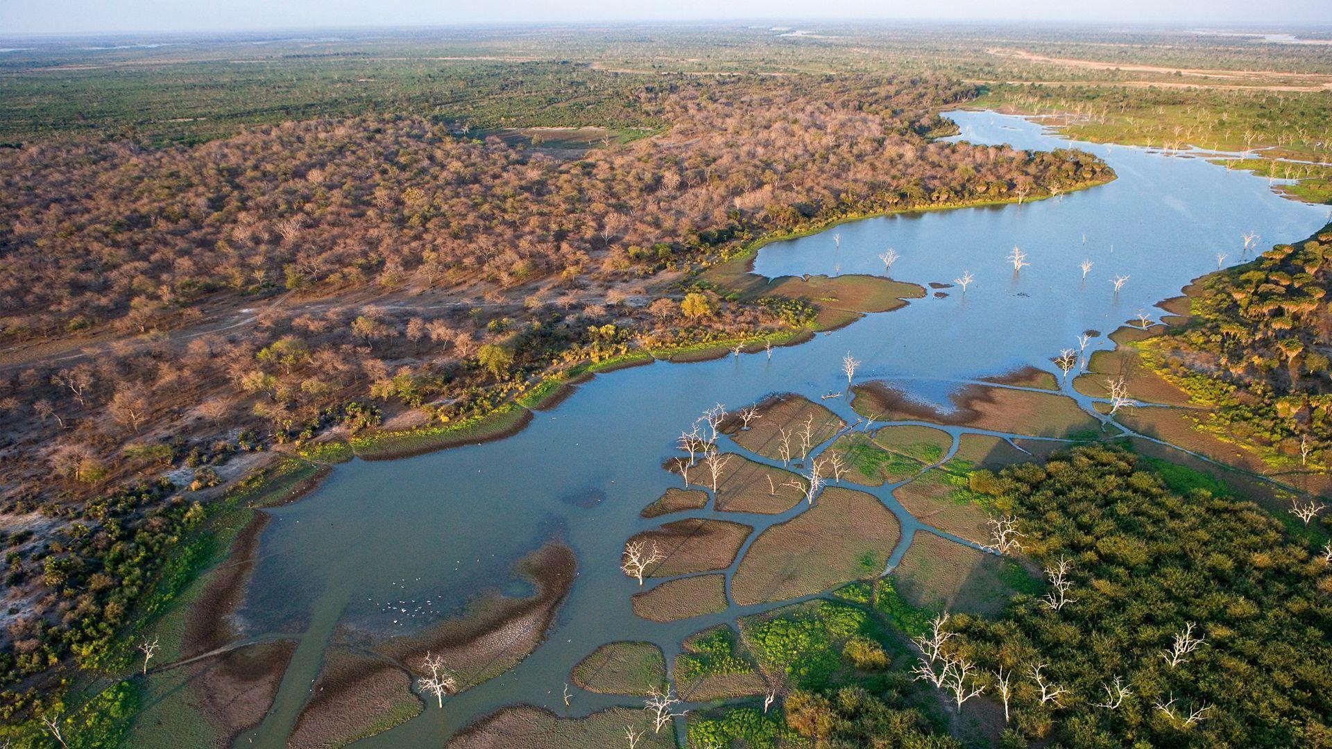 översiktsbild på Okavango deltat