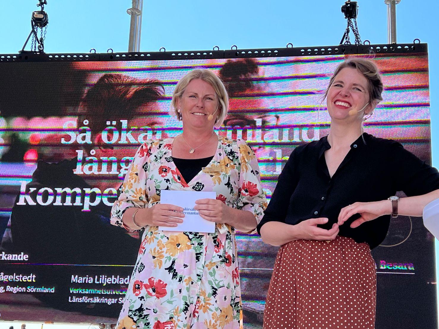 Maria Liljeblad och Emeli Fågelstedt under Almedalsveckan 2023