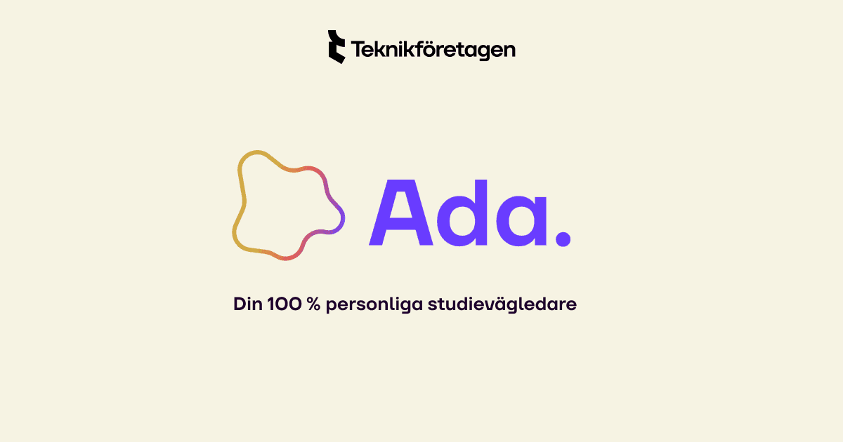 Gul bakgrund och texten Ada i lila