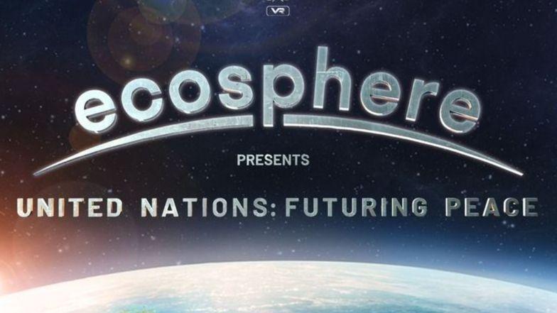 En rymdbild med en textremsa som säger ecosphere.