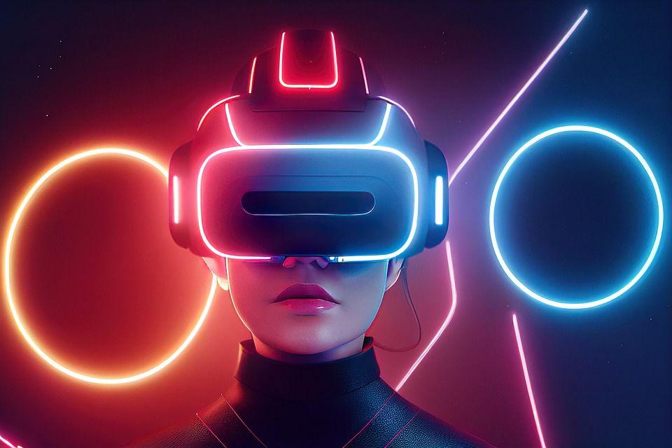 En person i ett VR headset.